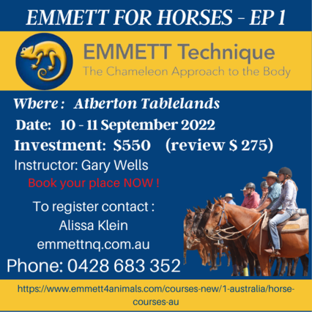 Horse Practitioner (EHP1)  - Aust - QLD - Atherton Tablelands - 10-11 Sept 2022 
